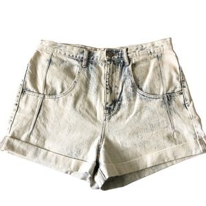 Urban Outfitters High Rise Acid Wash Denim Shorts 32